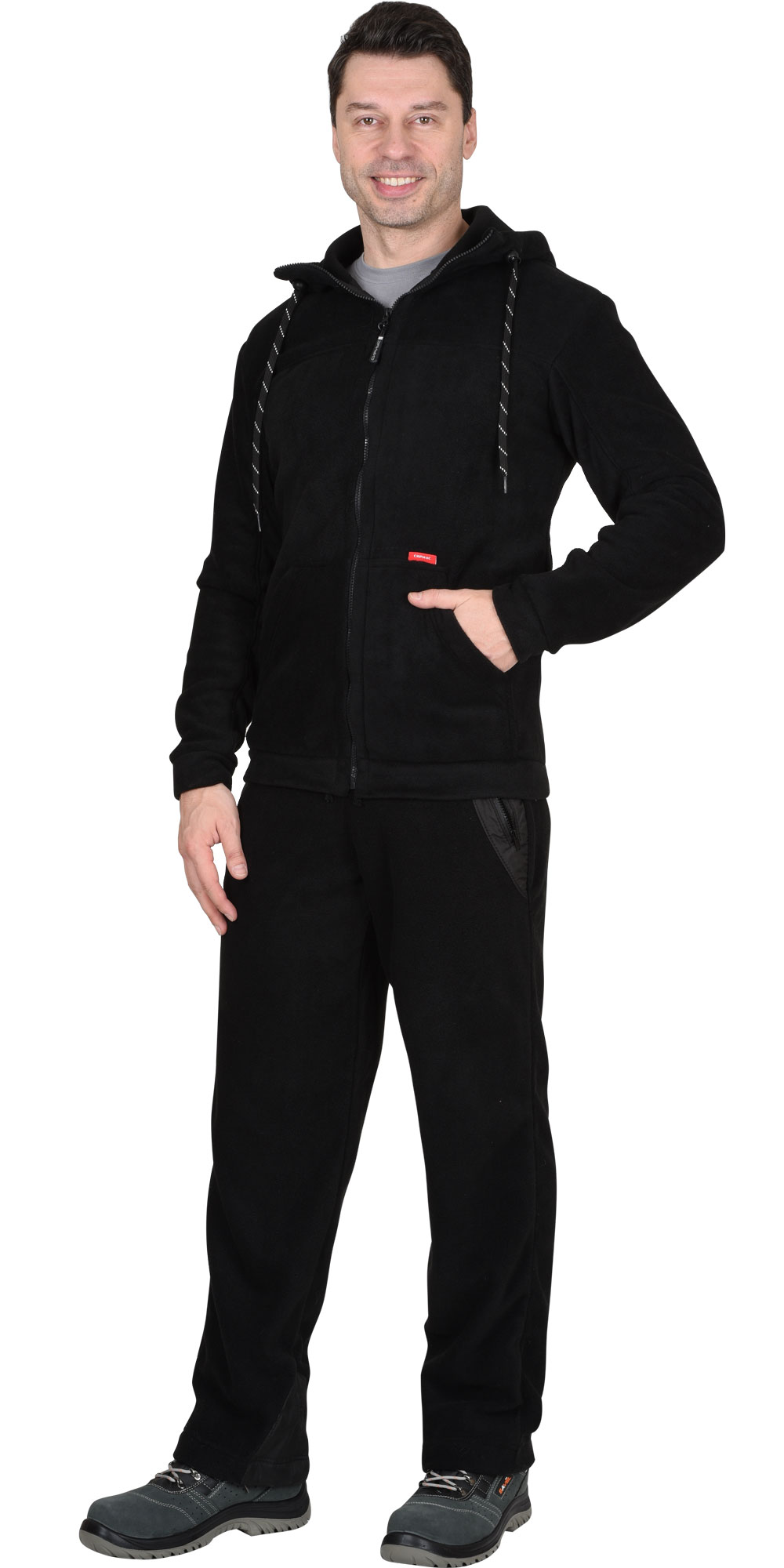 Куртка флисовая СИРИУС-МЕРКУРИЙ черная, 280 г/м2