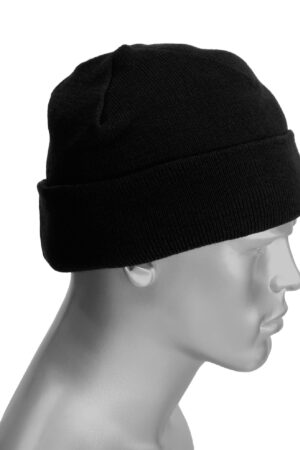 Шапка трикотажная зимняя на синтепоне (120 гр/м2) черная
