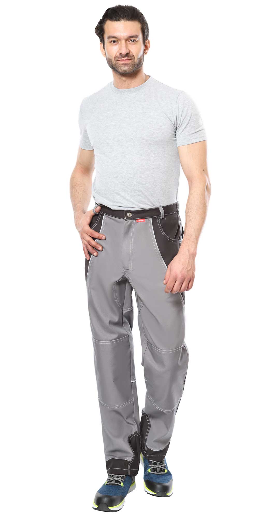 Костюм СИРИУС-ПЕКИН куртка кор., брюки, серый с черным, 280 г/м2, 65%ПЭ, 35%ХБ — изображение 4