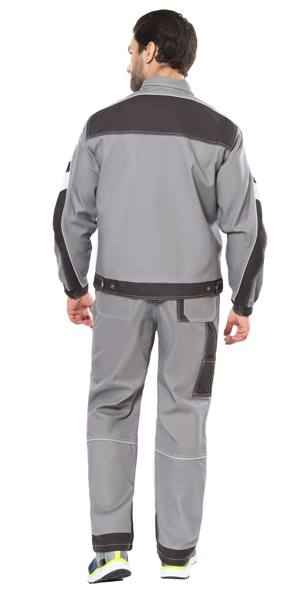 Костюм СИРИУС-ПЕКИН куртка кор., п/к, серый с черным, 280 г/м2, 65%ПЭ, 35%ХБ — изображение 4