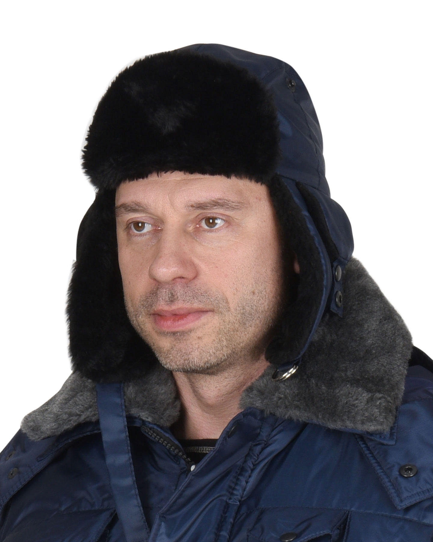 Шапка-ушанка СИРИУС-ЕВРО плюс тёмно-синяя