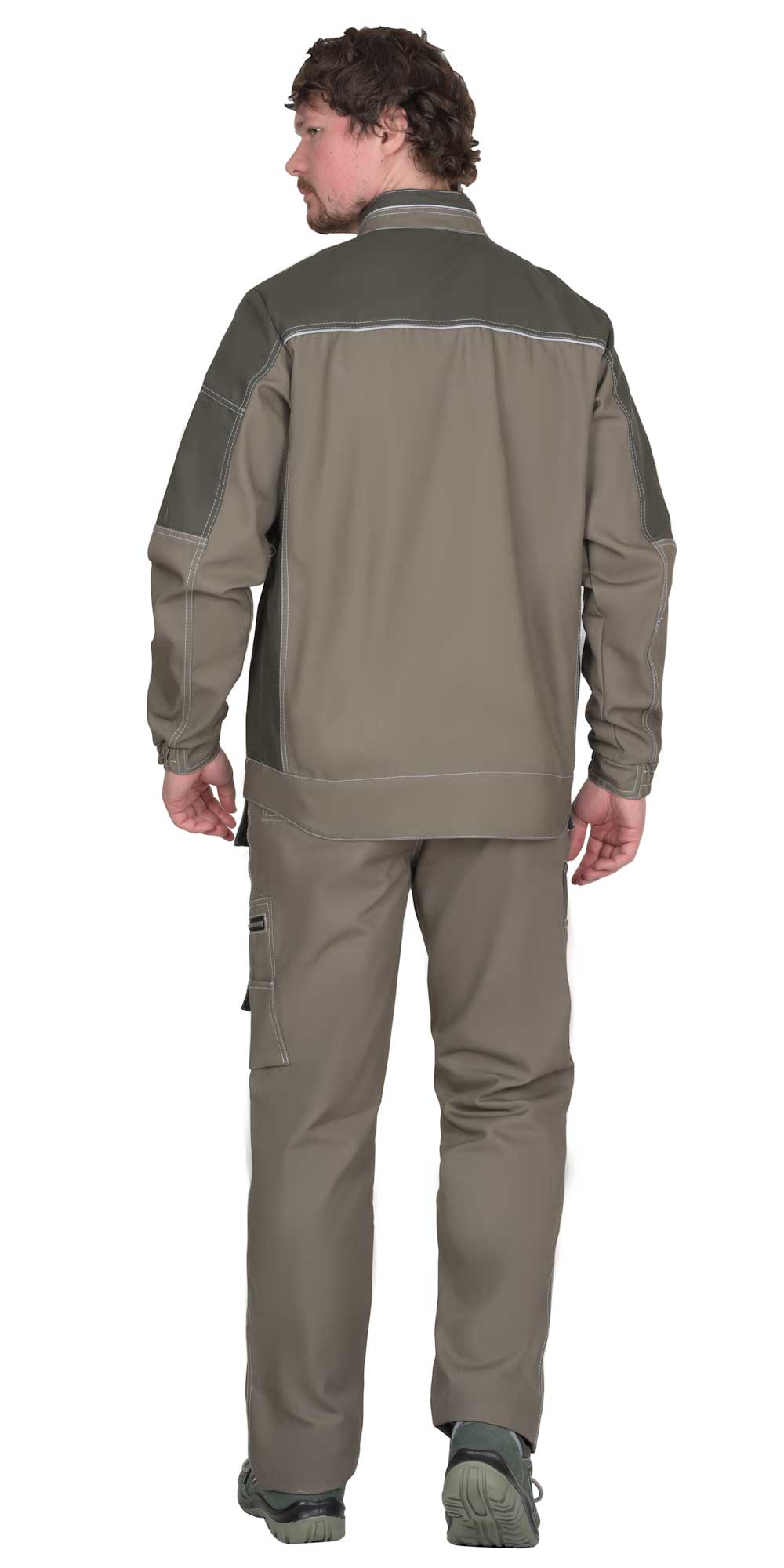 Костюм СИРИУС-ТОКИО куртка, брюки, тёмно-песочный с хаки, 265 г/м2, 100%ХБ — изображение 2