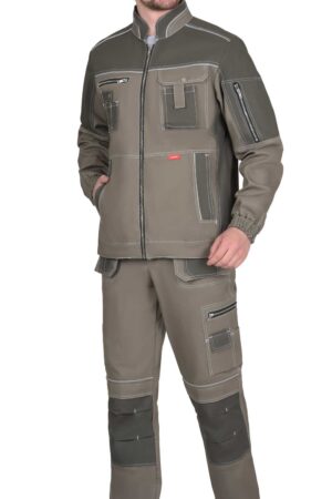 Костюм СИРИУС-ТОКИО куртка, брюки, тёмно-песочный с хаки, 265 г/м2, 100%ХБ