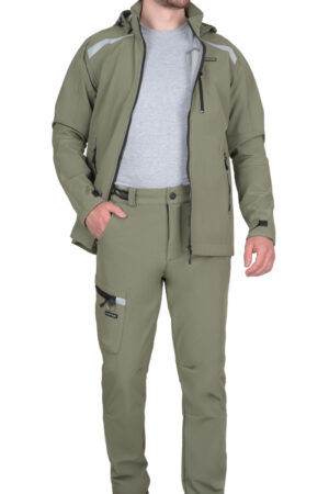Костюм СИРИУС-СПЕЙС куртка, брюки, софтшелл олива, 325 г/м2, 94%ПЭ, 6%СП