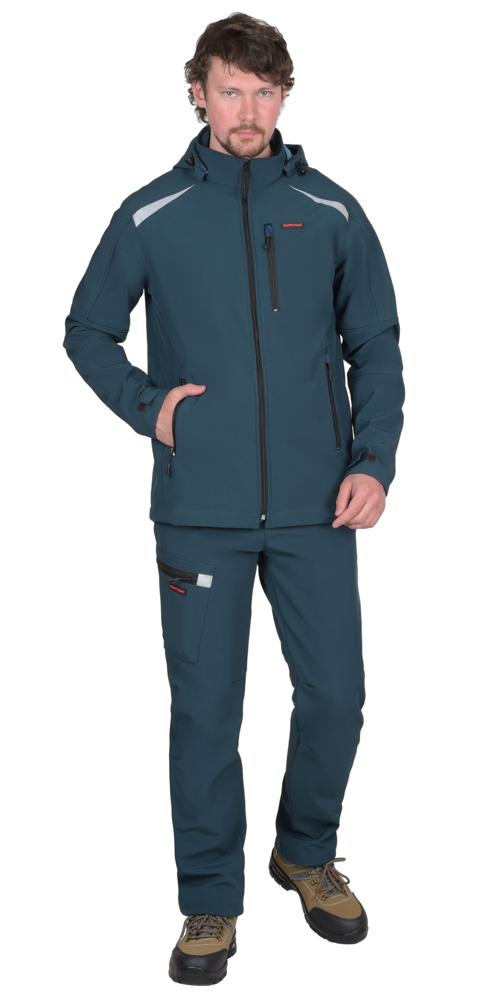 Костюм СИРИУС-СПЕЙС куртка, брюки, софтшелл морская волна, 245 г/м2, 65%ПЭ, 35%ХБ — изображение 2