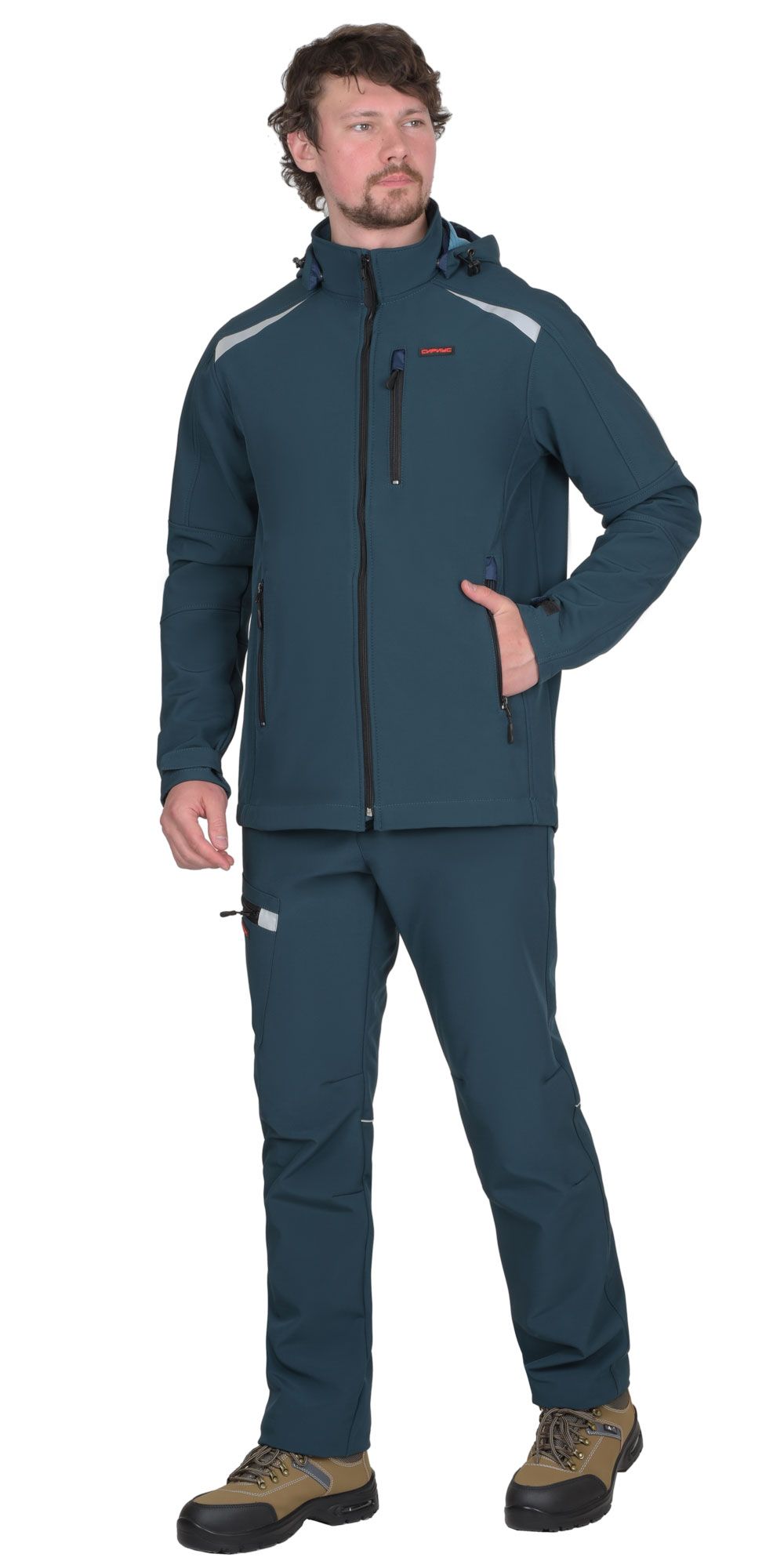 Костюм СИРИУС-СПЕЙС куртка, брюки, софтшелл морская волна, 245 г/м2, 65%ПЭ, 35%ХБ — изображение 3