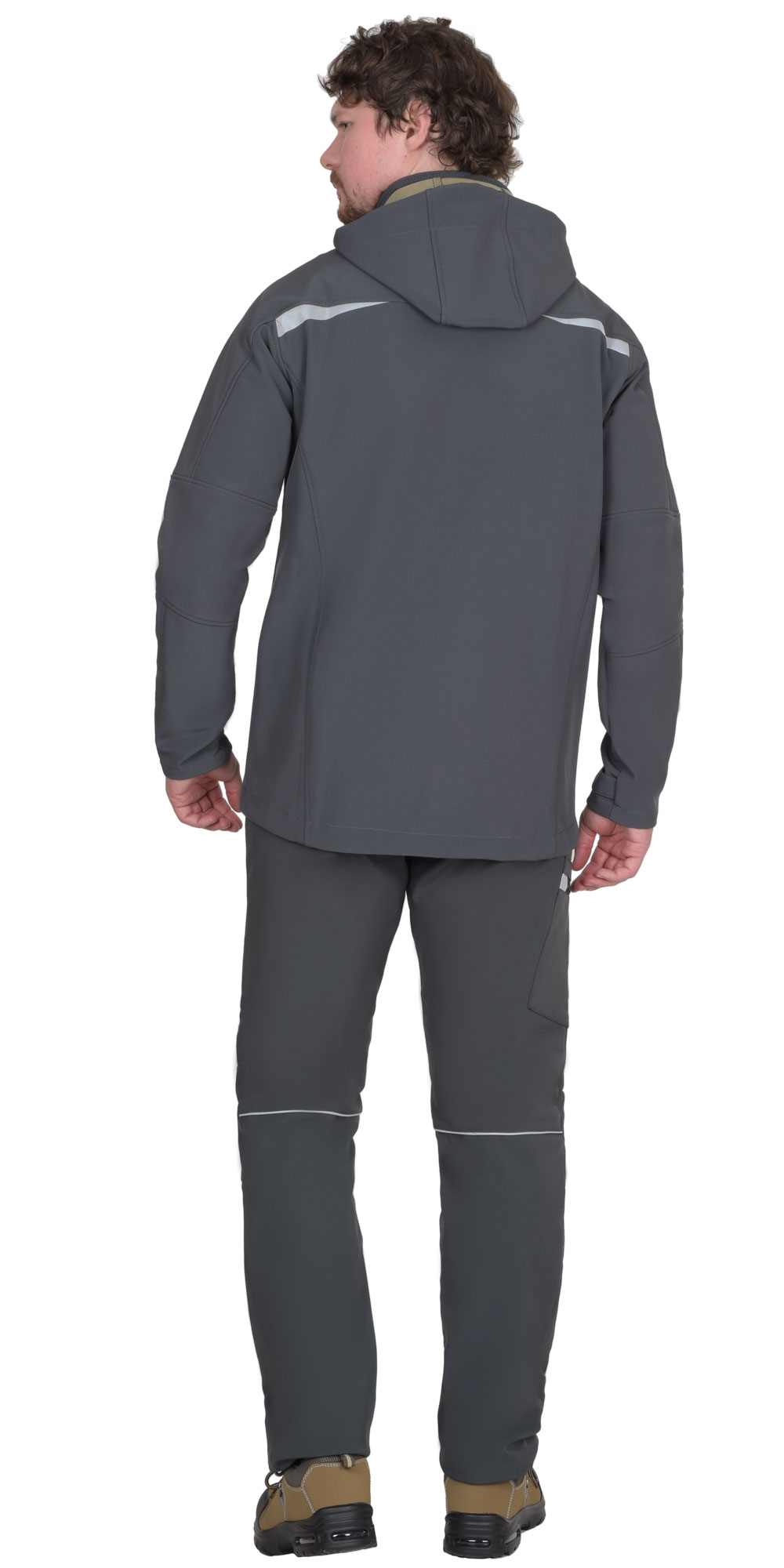 Костюм СИРИУС-СПЕЙС куртка, брюки, софтшелл тёмно-серый, 325 г/м2, 94%ПЭ, 6%СП — изображение 3
