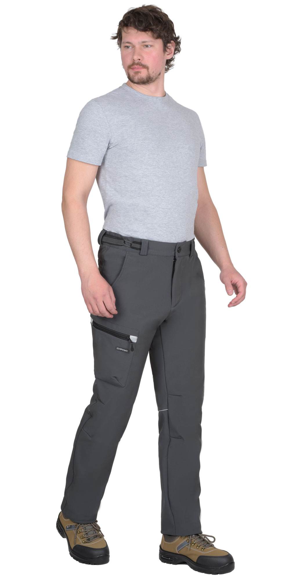 Костюм СИРИУС-СПЕЙС куртка, брюки, софтшелл тёмно-серый, 325 г/м2, 94%ПЭ, 6%СП — изображение 4