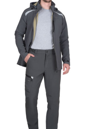 Костюм СИРИУС-СПЕЙС куртка, брюки, софтшелл тёмно-серый, 325 г/м2, 94%ПЭ, 6%СП