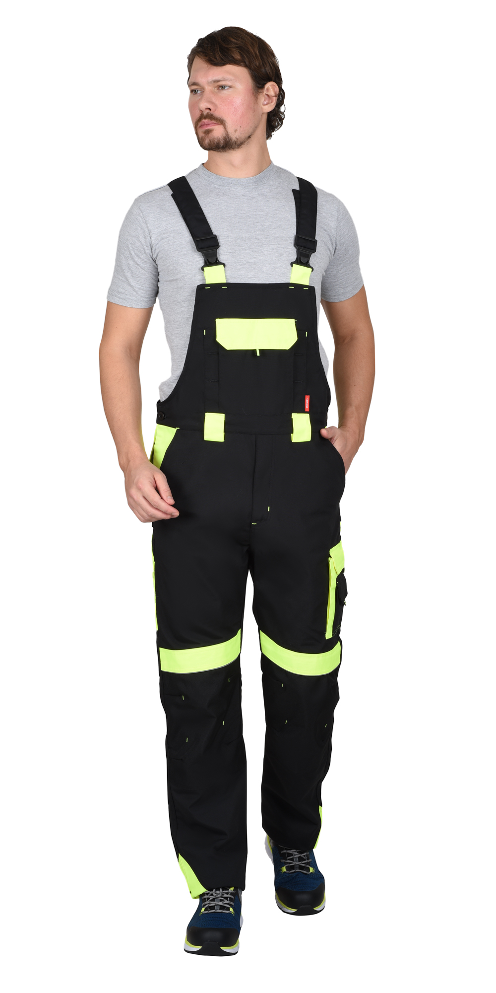Костюм СИРИУС-ОНИКС куртка, п/к, черный с лимонным, 255 г/м2, 65%ПЭ, 35%ХБ — изображение 4