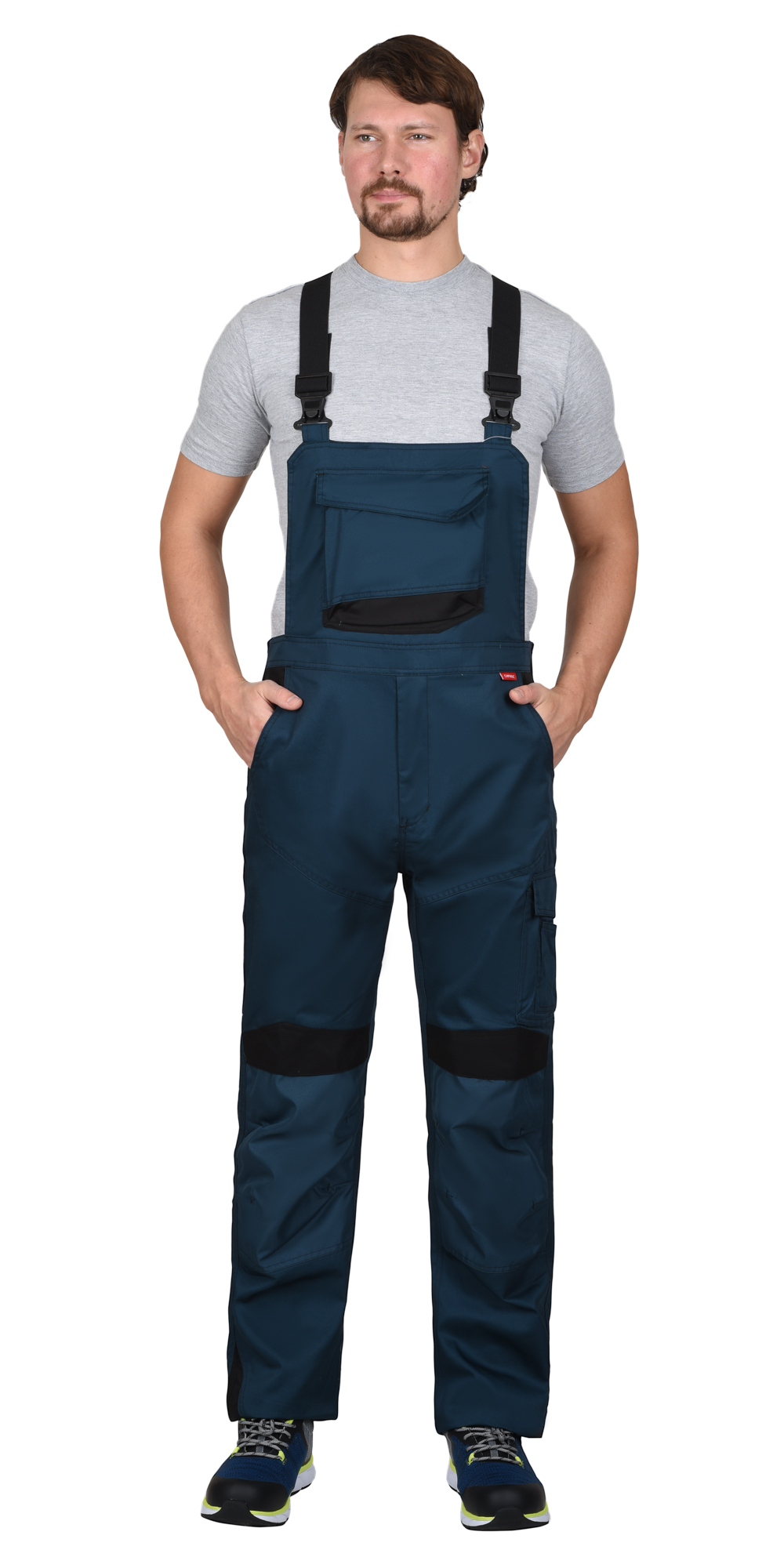 Костюм СИРИУС-ЦИТРИН куртка, полукомбинезон, морена с черным, 245 г/м2, 65%ПЭ, 35%ХБ — изображение 4