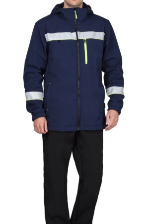 Куртка СИРИУС-АЗОВ синяя с СОП и лимонным кантом, софтшелл, 350 г/м2, 100% ПЭ