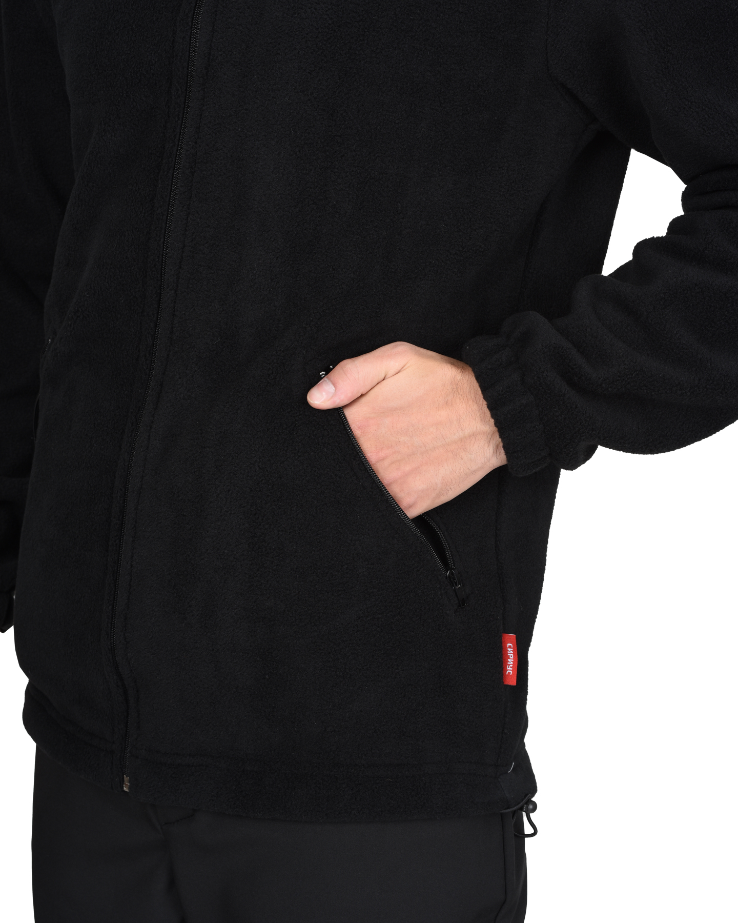 Куртка флисовая черная, 280 г/м2 — изображение 3